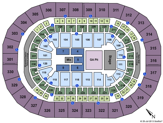 Paycom Center Pearl Jam Seating Chart